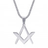 PE0298 BOBIJOO Jewelry Discreet Freemasonry Pendant Compass Square Silver