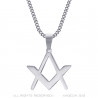 PE0298 BOBIJOO Jewelry Discreet Freemasonry Pendant Compass Square Silver