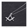 PE0298 BOBIJOO Jewelry Discreet Freemasonry Pendant Compass Square Silver