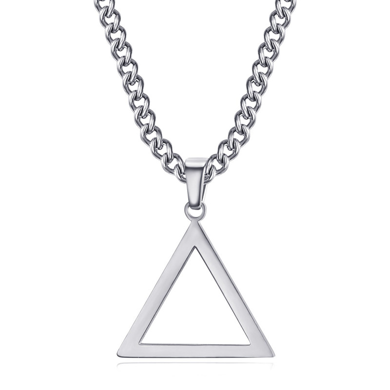 PE0300 BOBIJOO Jewelry Silver Freemasonry Triangle Pendant