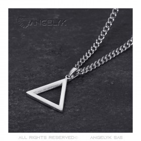 PE0300 BOBIJOO Jewelry Silver Freemasonry Triangle Pendant