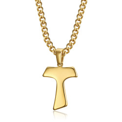 PE0301 BOBIJOO Jewelry Anhänger Kreuz des Heiligen Anthony Tau Gold