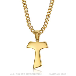 PE0301 BOBIJOO Jewelry Anhänger Kreuz des Heiligen Anthony Tau Gold