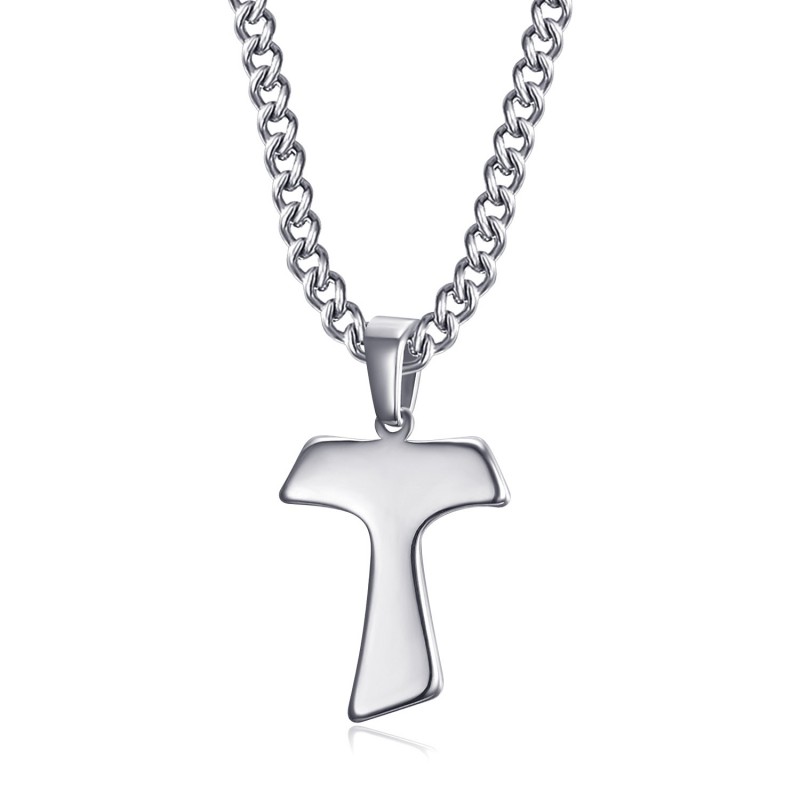 PE0302 BOBIJOO Jewelry Pendant Cross of Saint Anthony Tau Silver
