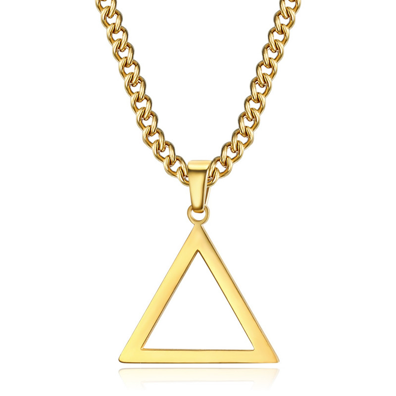 PE0299 BOBIJOO Jewelry Gold Freemasonry Triangle Pendant