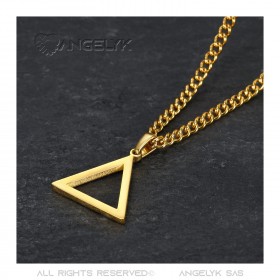 PE0299 BOBIJOO Jewelry Gold Freemasonry Triangle Pendant