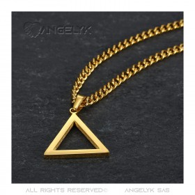 PE0299 BOBIJOO Jewelry Gold Freemasonry Triangle Pendant