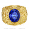 BA0382 BOBIJOO Jewelry American University Ring USA Steel Gold