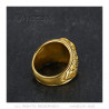 BA0382 BOBIJOO Gioielli American University Ring USA Steel Gold