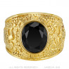 BA0382 BOBIJOO Jewelry Anillo American University USA Acero Oro