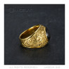 BA0382 BOBIJOO Gioielli American University Ring USA Steel Gold