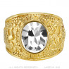 Bague Universitaire Américaine USA Acier Or bobijoo