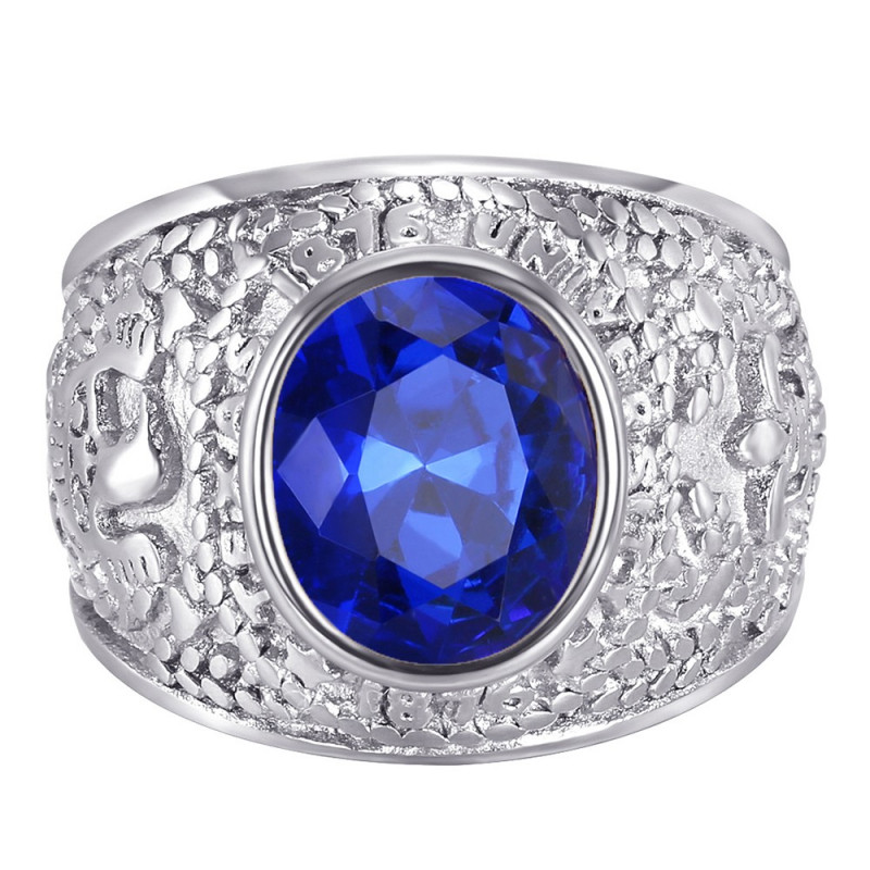 BA0383 BOBIJOO Jewelry American University Ring USA Steel Silver