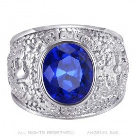 BA0383 BOBIJOO Jewelry American University Ring USA Steel Silver