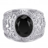 BA0383 BOBIJOO Jewelry American University Ring USA Steel Silver