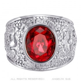 BA0383 BOBIJOO Gioielli American University Anello USA Acciaio Argento