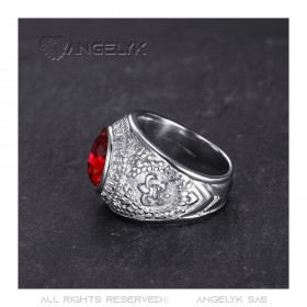 BA0383 BOBIJOO Jewelry Anillo American University USA Acero Plata