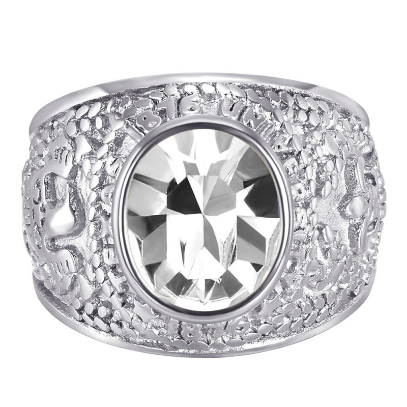 Bague Universitaire Américaine USA Acier Argent bobijoo Bague Universitaire Américaine USA Acier Argent bobijoo