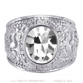Bague Universitaire Américaine USA Acier Argent bobijoo