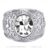 Bague Universitaire Américaine USA Acier Argent bobijoo