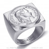BA0385 BOBIJOO Jewelry Anillo napoleón anillo de sello cuadrado acero plata
