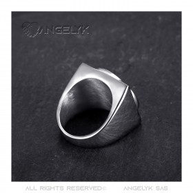 BA0385 BOBIJOO Jewelry Napoleon ring square signet ring steel silver