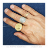 BA0386 BOBIJOO Jewelry Ring Siegelring Napoleon III Hohllicht Gold