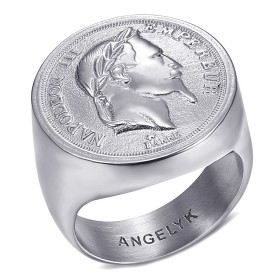 Bague Chevalière Napoléon III Creuse Légère Argent bobijoo