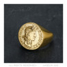 BA0388 BOBIJOO Jewelry Louis XIII Signet Ring Louis d'Or Steel Gold