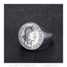 BA0389 BOBIJOO Jewelry Anillo de sello Luis XIII Louis d'Or Acero Plata