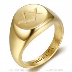 BA0390 BOBIJOO Jewelry Ring Symbol FM Lys Templar Malta Jerusalem Gold