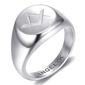 BA0391 BOBIJOO Jewelry FM Symbol Ring Templer Lilie Malta Jerusalem Silber