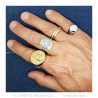 BA0391 BOBIJOO Jewelry FM Symbol Ring Templer Lilie Malta Jerusalem Silber