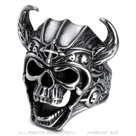 BA0228 BOBIJOO Jewelry Ring Signet Ring Biker Aries Skull Steel