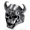 BA0228 BOBIJOO Jewelry Ring Siegel Ring Biker Widder Schädel Stahl