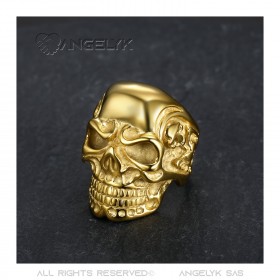 BA0232 BOBIJOO Jewelry Ring Signet Ring Skull Skeletons Steel Gold