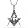 Pendentif Collier Franc Maçonnerie Acier Argent bobijoo