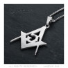 PE0001 BOBIJOO Jewelry Pendant Necklace Freemasonry Steel Silver