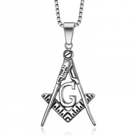 PE0002 BOBIJOO Jewelry Anhänger Halskette Freemason Classic Steel