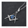 PE0005 BOBIJOO Jewelry Collar Colgante Masonería Plata Azul Email