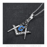 PE0005 BOBIJOO Jewelry Pendant Necklace Freemasonry Silver Blue Email