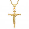 PE0006 BOBIJOO JEWELRY Collana con ciondolo croce di Gesù Cristo in acciaio 316L oro