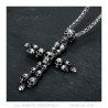 PE0063 BOBIJOO Jewelry Latin Cross Anhänger Schädel Biker Triker Silber