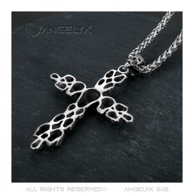 Pendentif Croix Latine Têtes de Mort Biker Triker Argent bobijoo