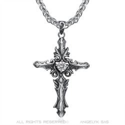 PE0018 BOBIJOO Jewelry Collana con pendente croce celtica gotica con zirconi
