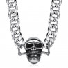 Collier Chaîne Gourmette Biker Tête de Mort Acier bobijoo