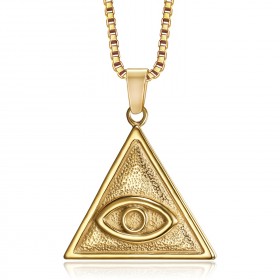 PE0303 BOBIJOO Jewelry Eye of God Triangle Pendant Gold