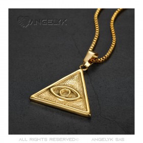 PE0303 BOBIJOO Jewelry Auge Gottes Dreieck Anhänger Gold