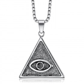 PE0304 BOBIJOO Jewelry Eye of God Triangle Pendant Silver