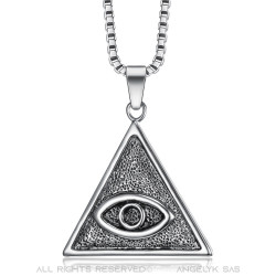 Pendentif Triangle Oeil de Dieu Argent bobijoo